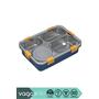 Vagonlife BL50433-1 850ml 4 Bölmeli Mavi Çelik Saklama Kabı