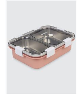 Vagonlife BL50442 800ml 2 Bölmeli Pembe Çelik Saklama Kabı