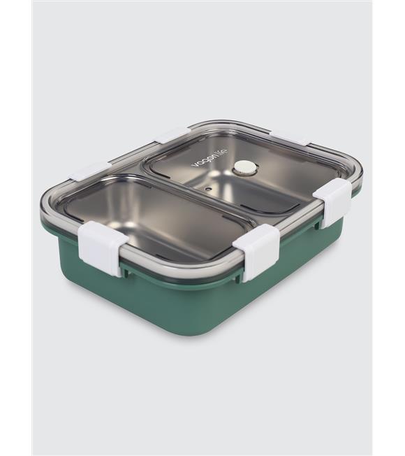 Vagonlife BL50442 800ml 2 Bölmeli Yeşil Çelik Saklama Kabı