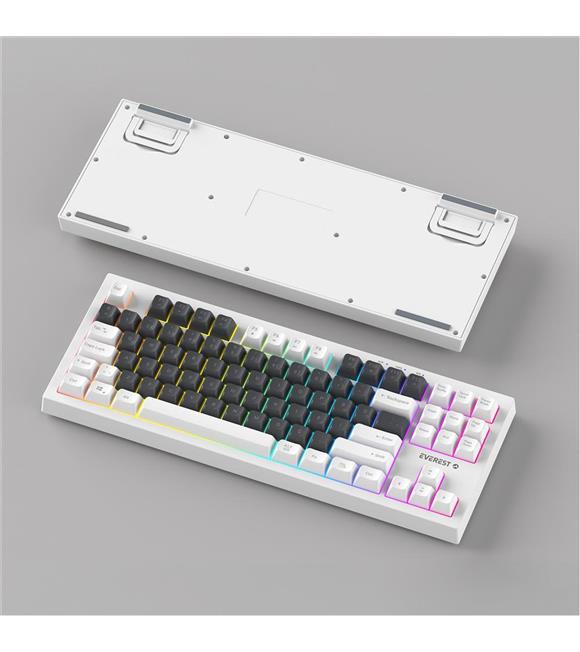 Everest KB-98 SILENT TKL Gri Mavi-Beyaz Rainbow Q Membrane Klavye