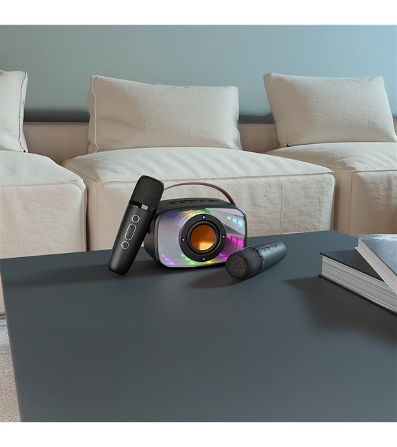 Mikado MD-57BT Endless 5W Siyah TF + USB + AUX + BT Destekli 2 Wireless Karaoke Mikrofon 1200mAh